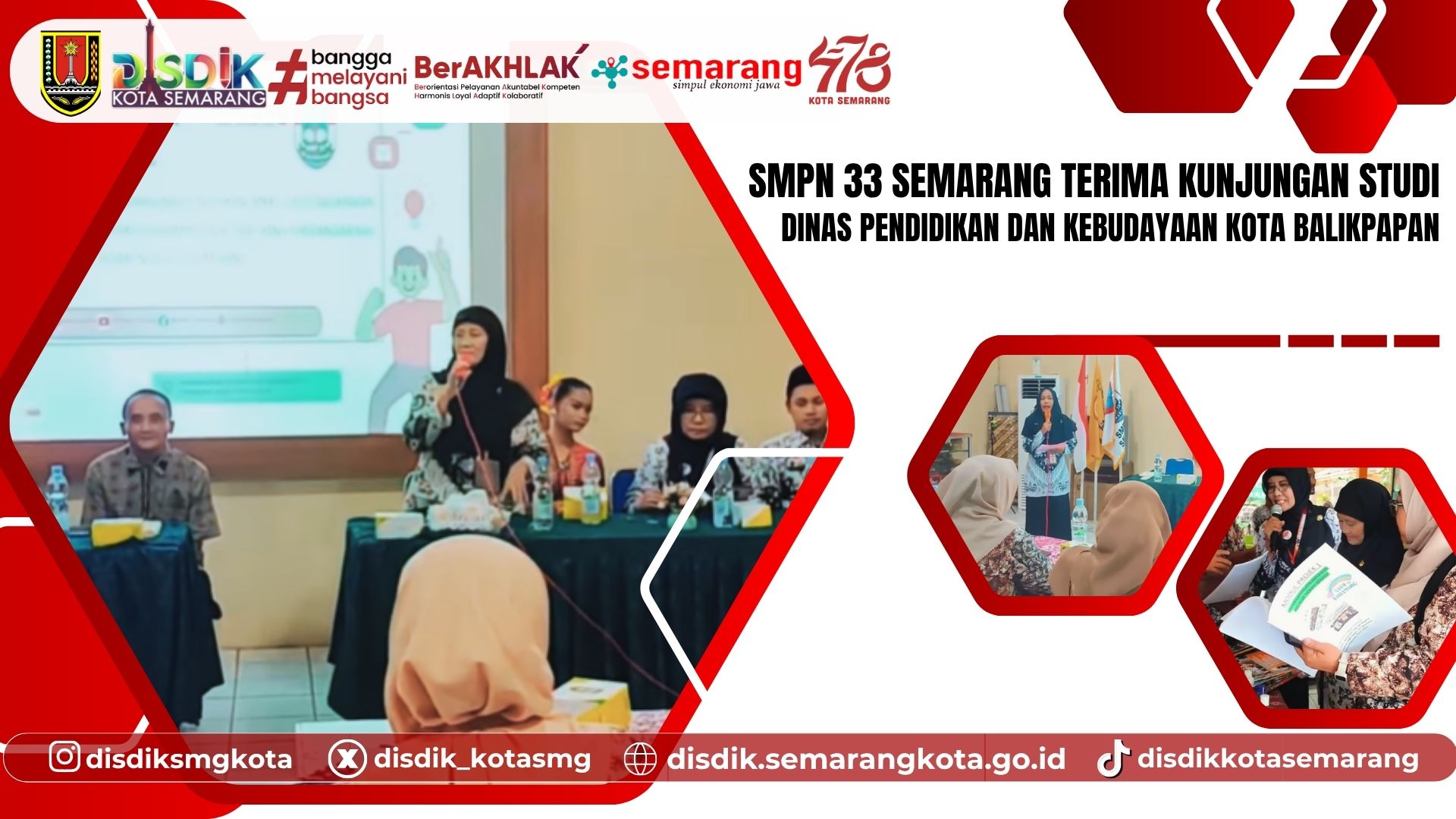 SMPN 33 Semarang Terima Kunjungan Studi dari Dinas Pendidikan dan Kebudayaan Kota Balikpapan